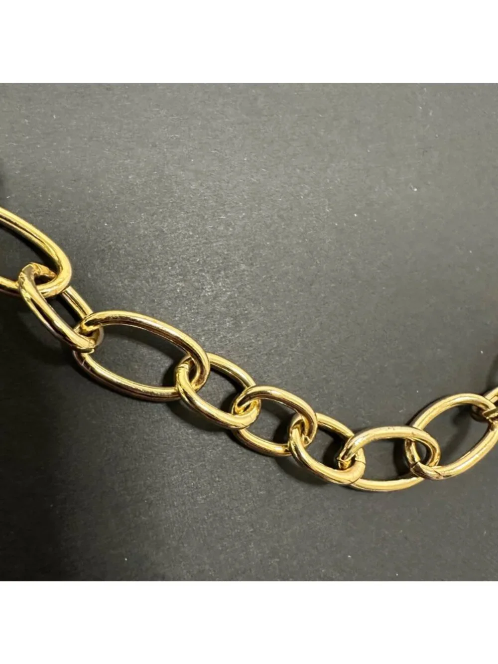 Chan Luu Gold Tone Chunky Chain Link Necklace Labradorite Hook Closure